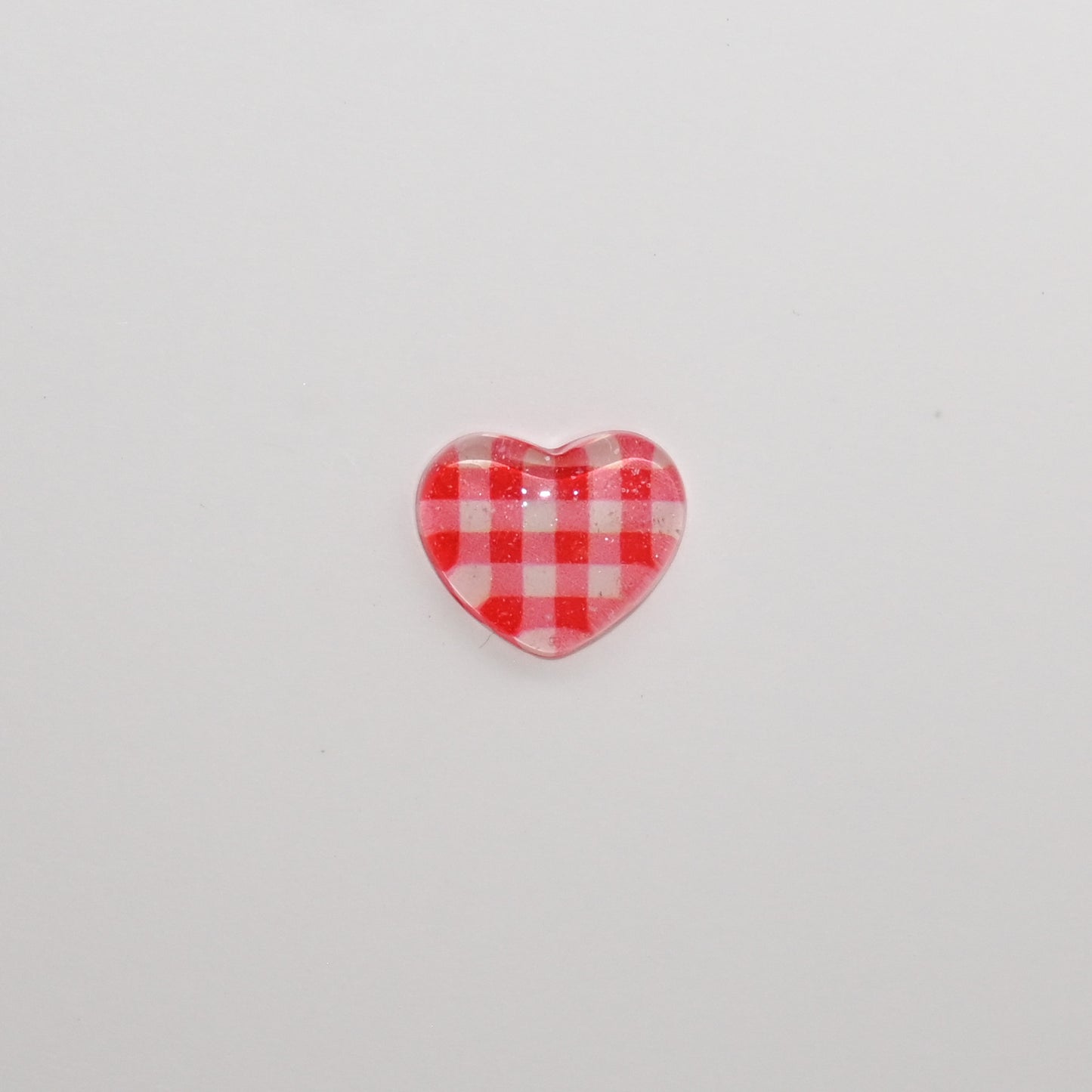 Gingham Heart Charm