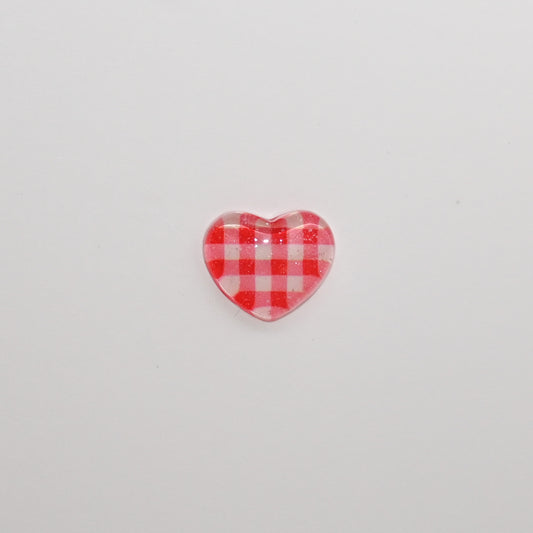 Gingham Heart Charm